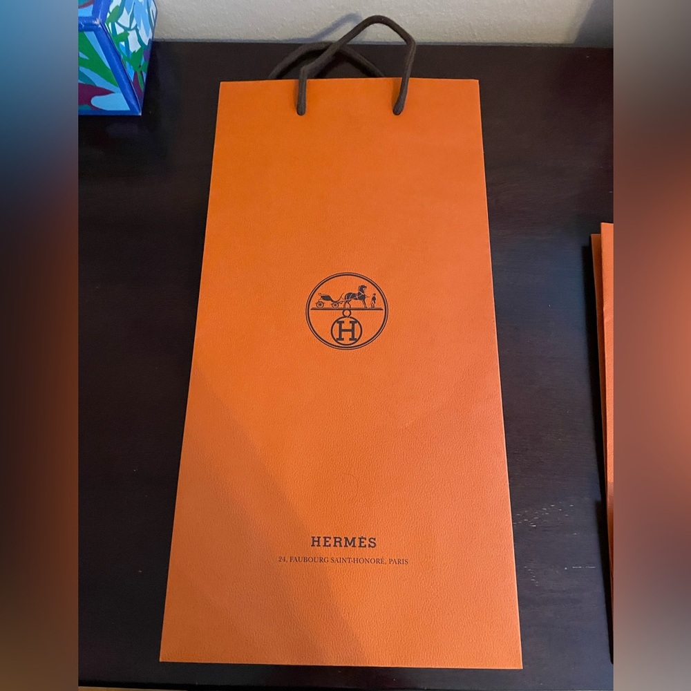 Hermes Orange Shopping Bag